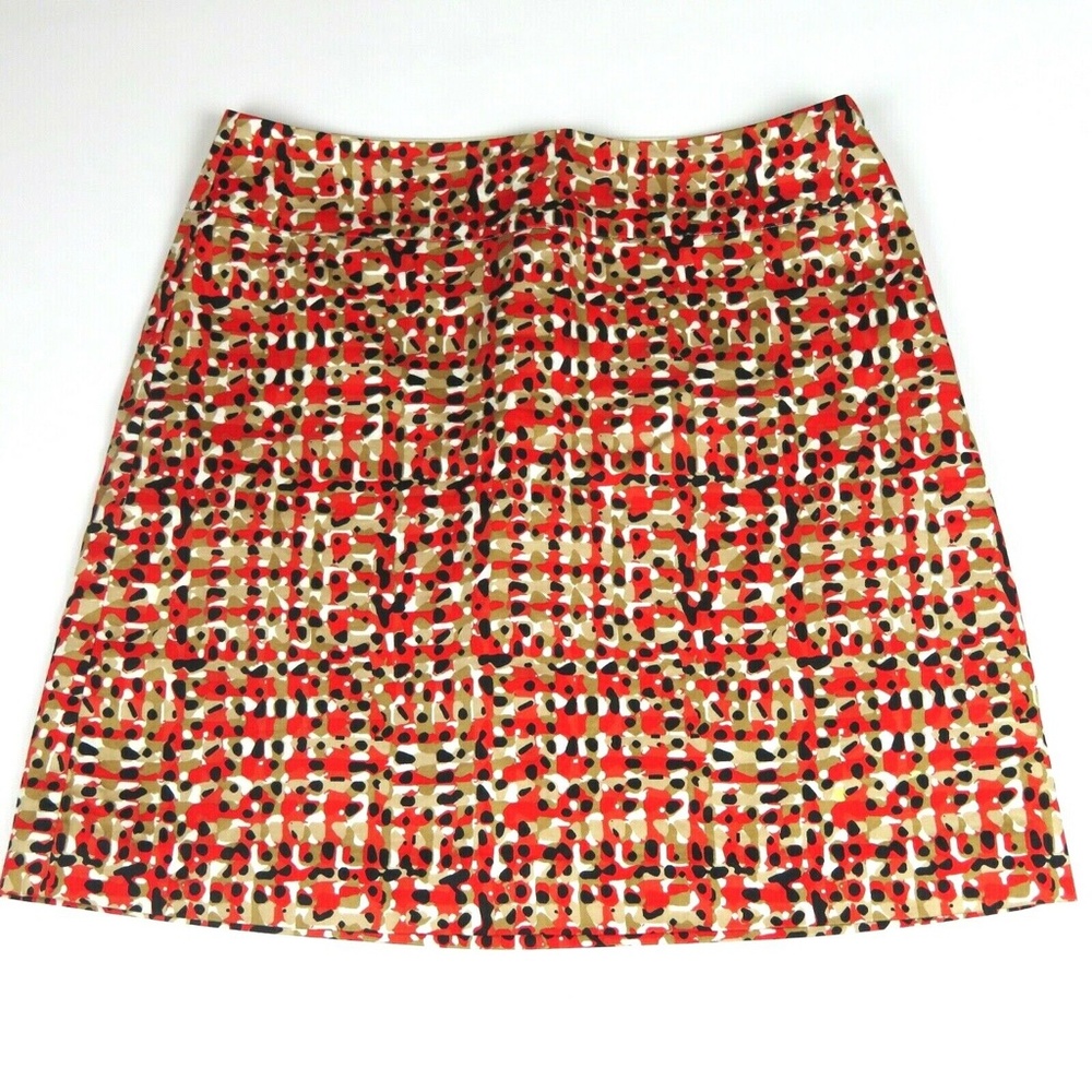 ANN TAYLOR Red printed lined skirt